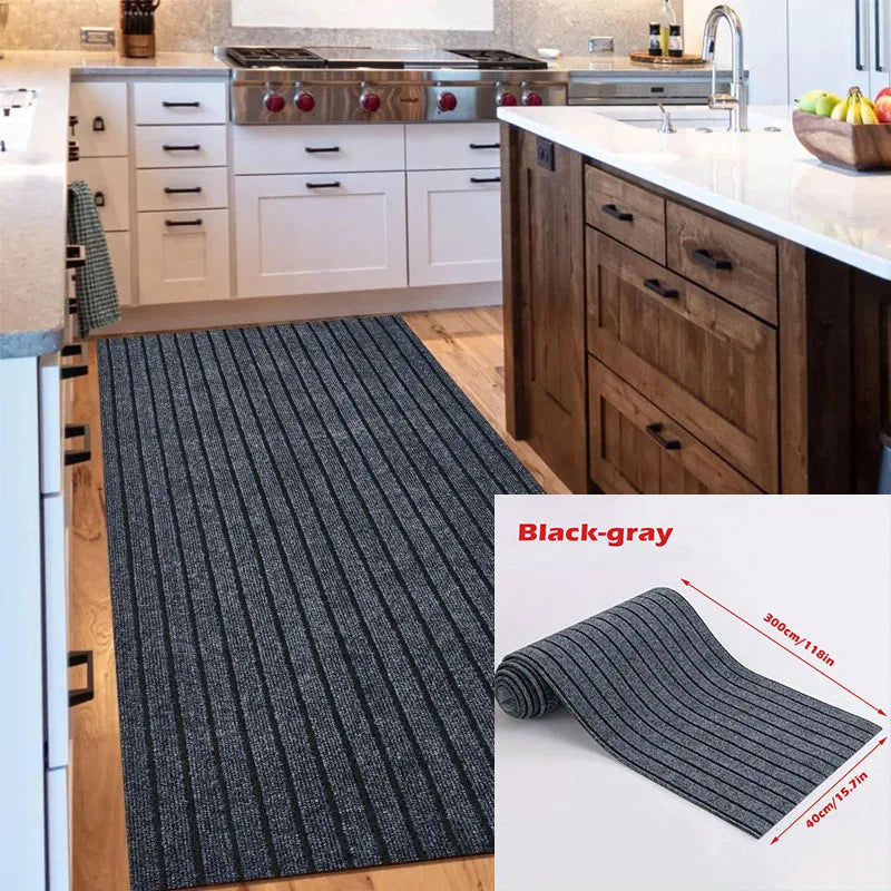 Non-Slip Striped Kitchen & Hallway Floor Mat | Self-Adhesive