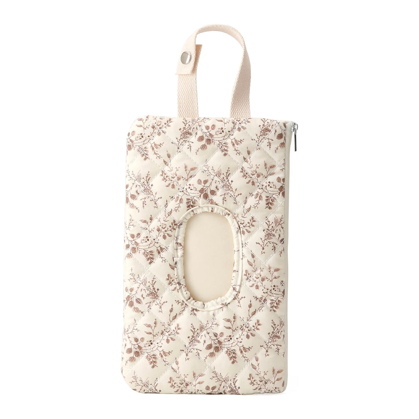 Canvas Floral Quilted Baby Wipes Dispenser | Travel Wipe Bag
