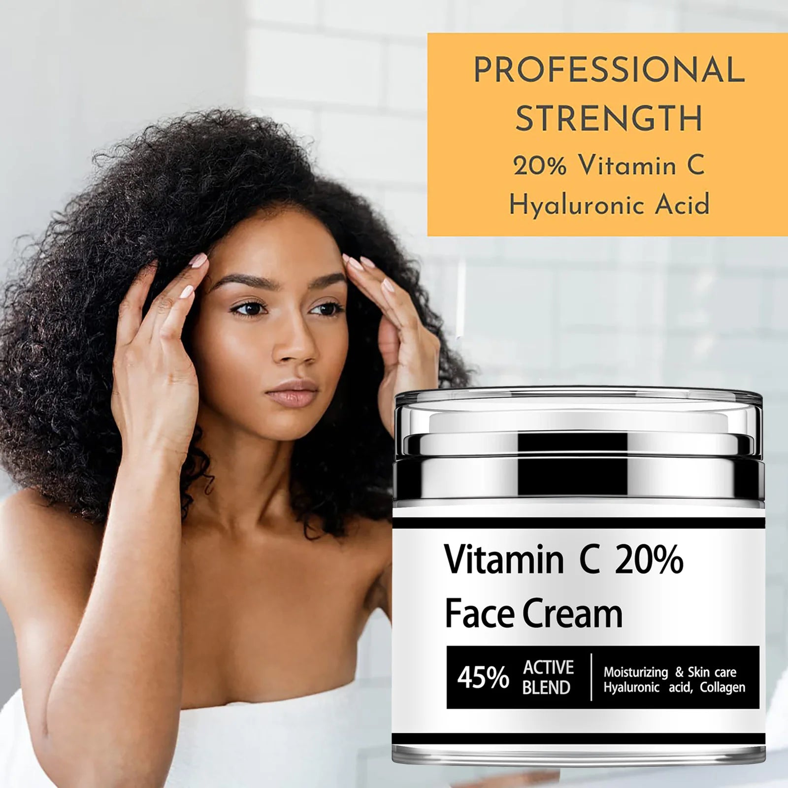 Radha Beauty Glow Boosting Vitamin C Moisturizer, 1.7 fl oz. for Face, Neck, Peaceful Pleasures Health and Wellness