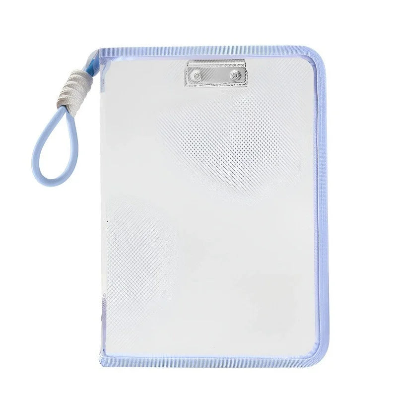 A4 Transparent Zippered Document Bag with Clip & Mesh Pouch