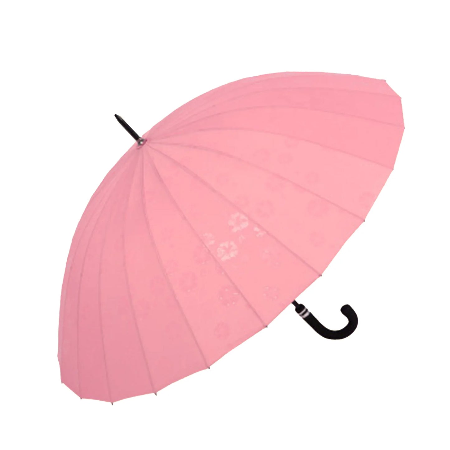 Long Handle Umbrellas Ultra Large Retro Style Umbrella J Stick 24 Ribs Dual-Use Umbrellas Strong Windproof Umbrellas Peaceful Pleasures Health and Wellness Pink
