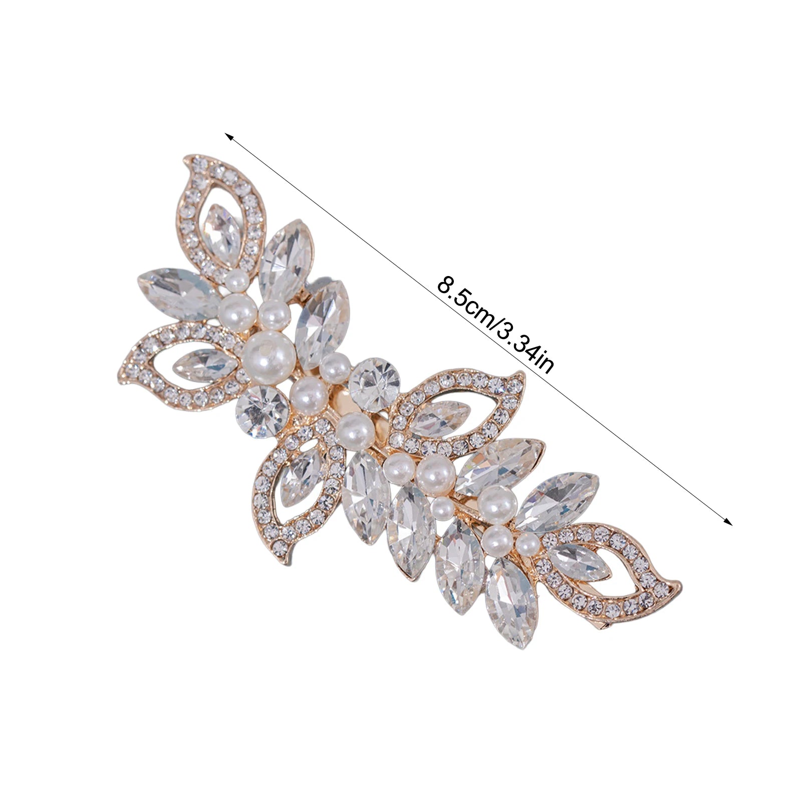 Bridal Rhinestone Pearl Hair Clip Alloy Comb Shaped Accessory With Crystal And Pearl Decoration For Wedding Dress Peaceful Pleasures Health and Wellness