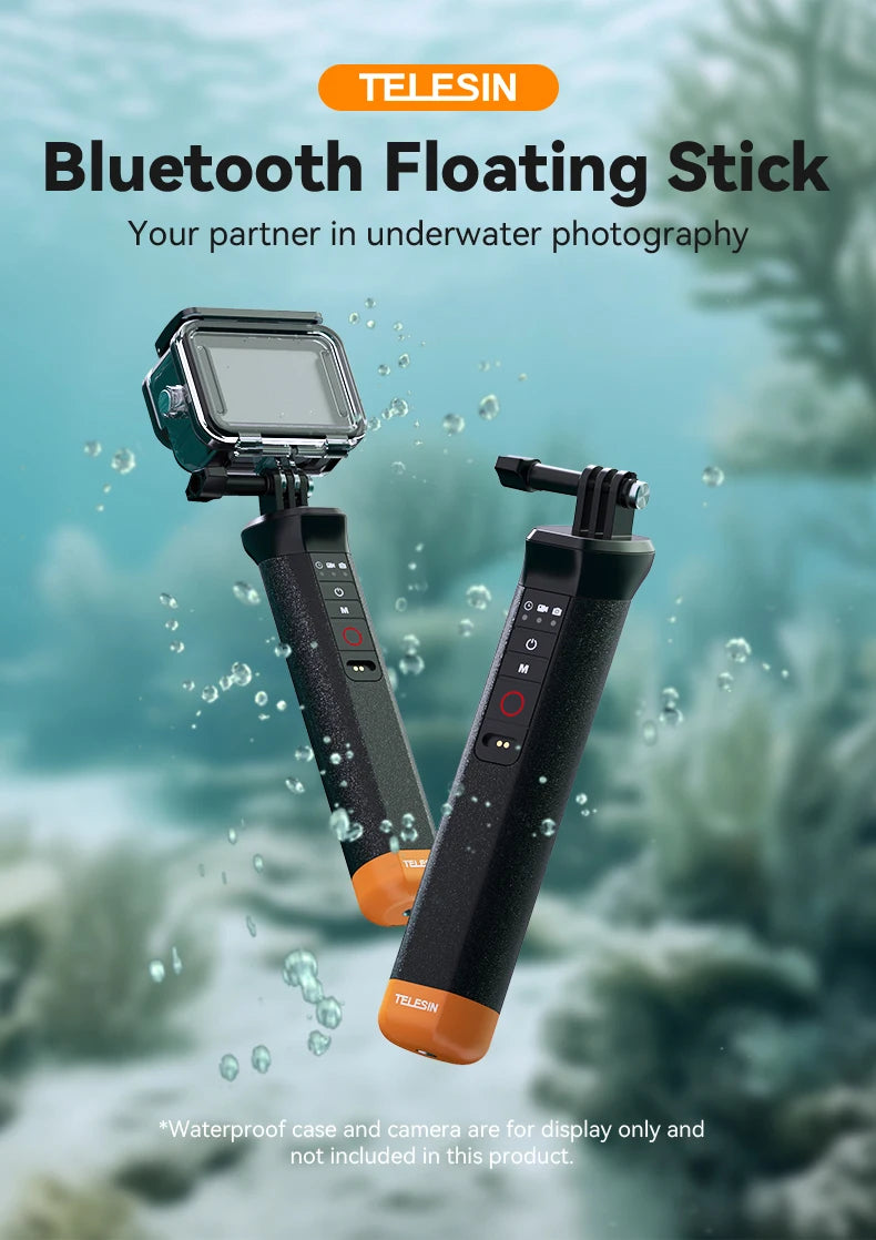 TELESIN Buoyancy Bar Selfie Stick Waterproof Selfie Stick for Gopro Hero 9 10 11 12 with Hand Strap Wireless Remote Control Peaceful Pleasures Health and Wellness
