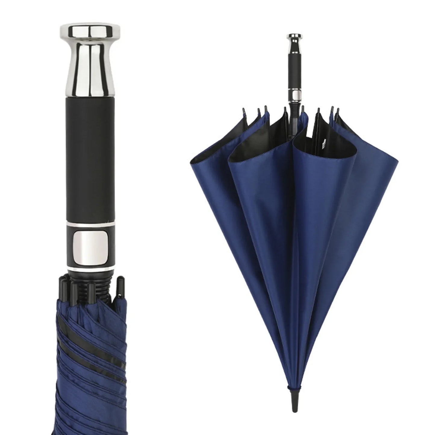 PEAKINBAGS Double Layer UV Auto Open Long Handle Umbrella