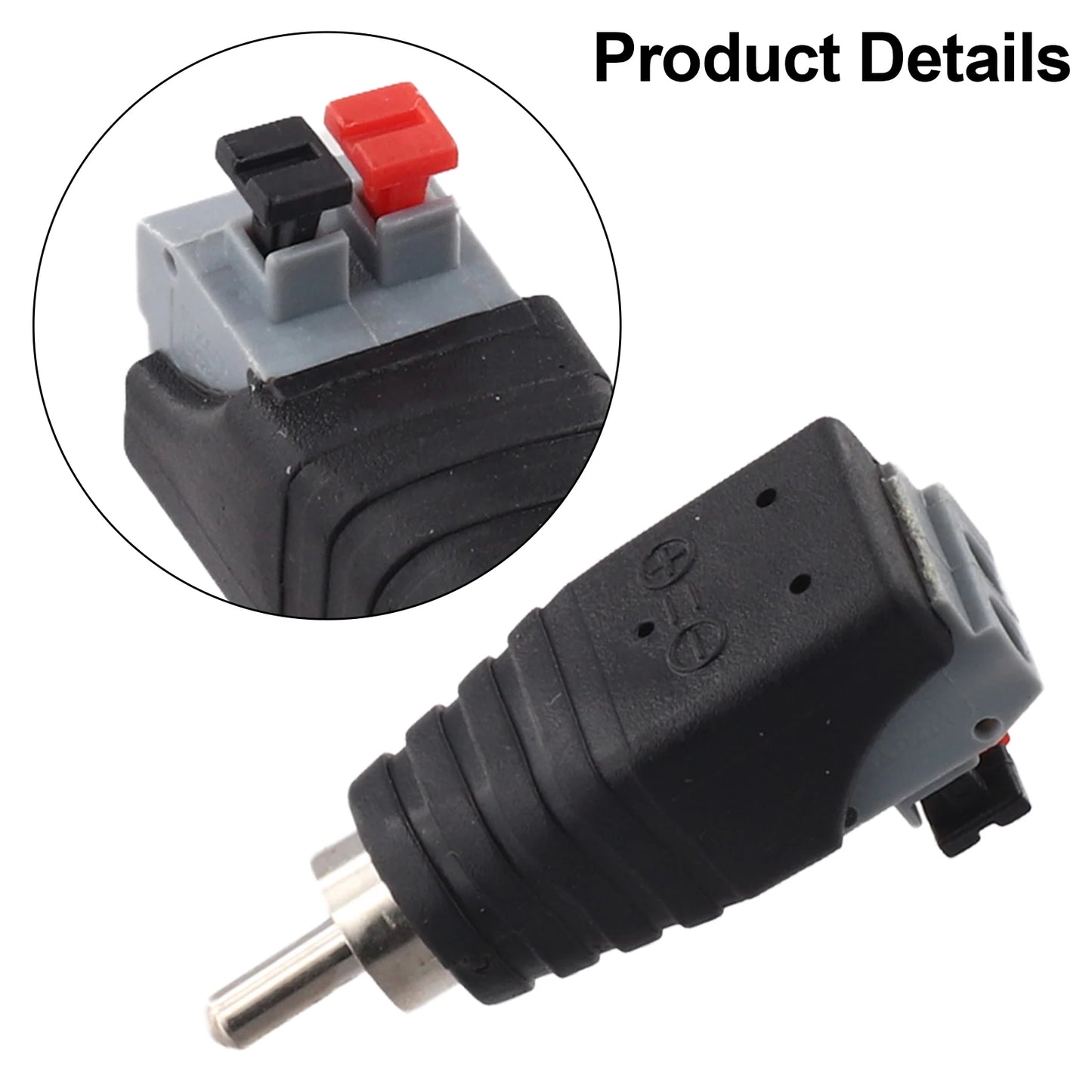 Speaker Wire V Cable Audio Male RCA Connector Adapter Quick Press