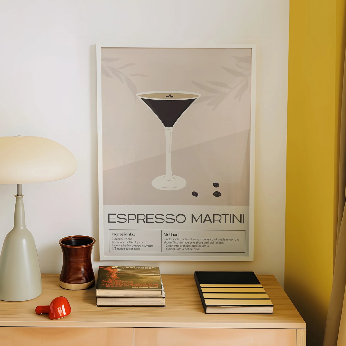 Espresso Martini Canvas Wall Art | Minimalist Cocktail Print