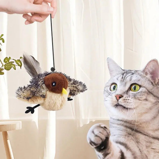 Chirping Bird Cat Toy – Touch Activated Sound & Feather Interactive Cat Toy Peaceful Pleasures Health and Wellness