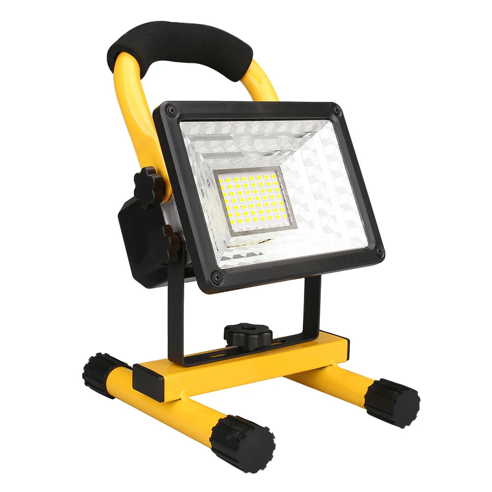 100W COB Rechargeable LED Work Lights 5000LM Waterproof Portable Flood Light with Stand for Outdoor Camping Hiking Garage Repair Peaceful Pleasures Health and Wellness 60W EU Plug
