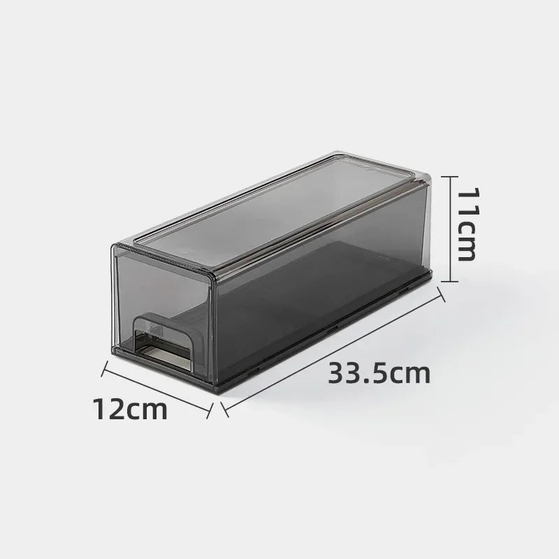 Transparent drawer storage box Large capacity Table cosmetic sundries sorting box Simple office stationery multilayer organizer Peaceful Pleasures Health and Wellness black S
