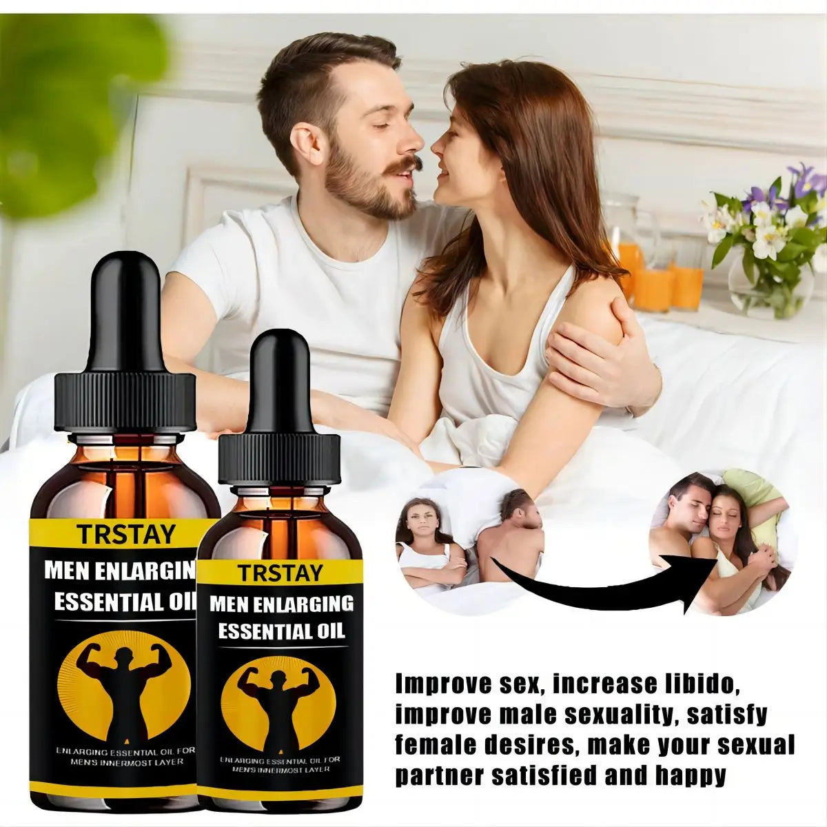TRSTAY Men's Energizing Massage Oil – Strength & Endurance