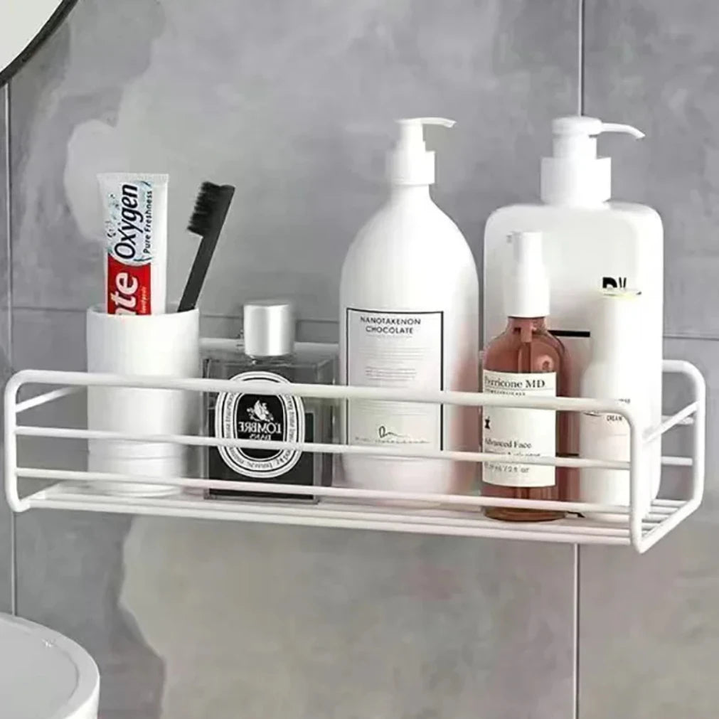 Metal Floating Wall Shelf Organizer – Bathroom & Kitchen