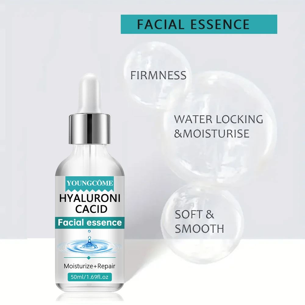 Hyaluronic acid facial serum, a natural moisturizing factor, can retain moisture for a long time,keep skin hydrated,elastic Peaceful Pleasures Health and Wellness