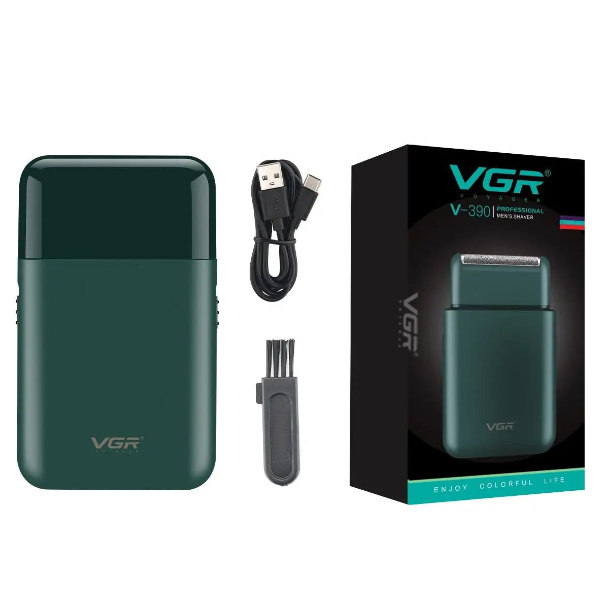 VGR V-390 mini single blade cordless beard trimmer razor rechargeable foil electric face body shaver for men Convenient razor Peaceful Pleasures Health and Wellness USB 1