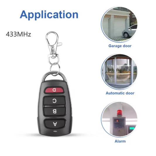 433MHz 4-key Copy Remote Control for Garage Door Access Control Door Barrier Gate Remote Wireless Control Intelligent Control Peaceful Pleasures Health and Wellness