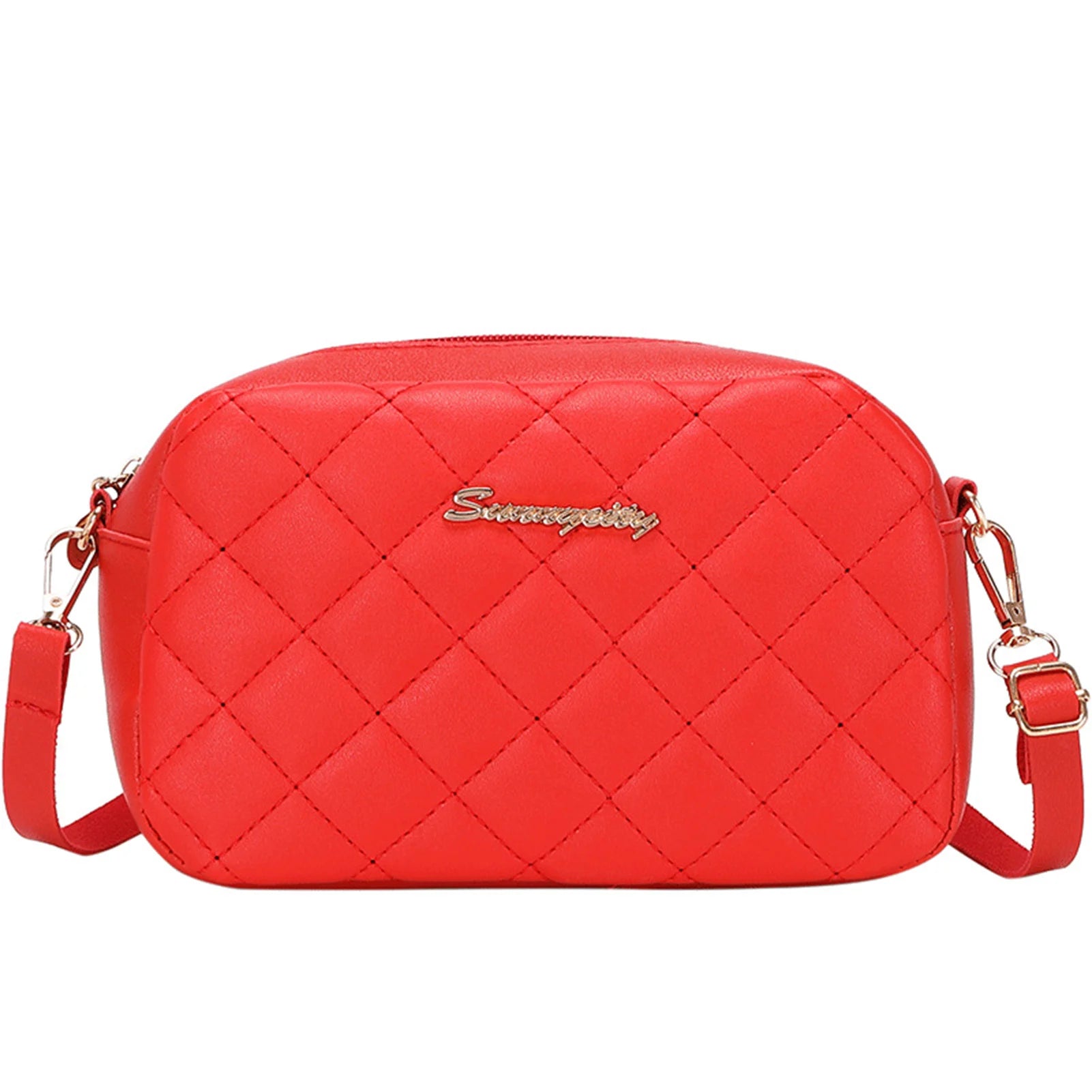 PU Leathe Shoulder Side Bags Adjustable Shoulder Strap Bag for Friend Family Neighbors Gift Peaceful Pleasures Health and Wellness Red