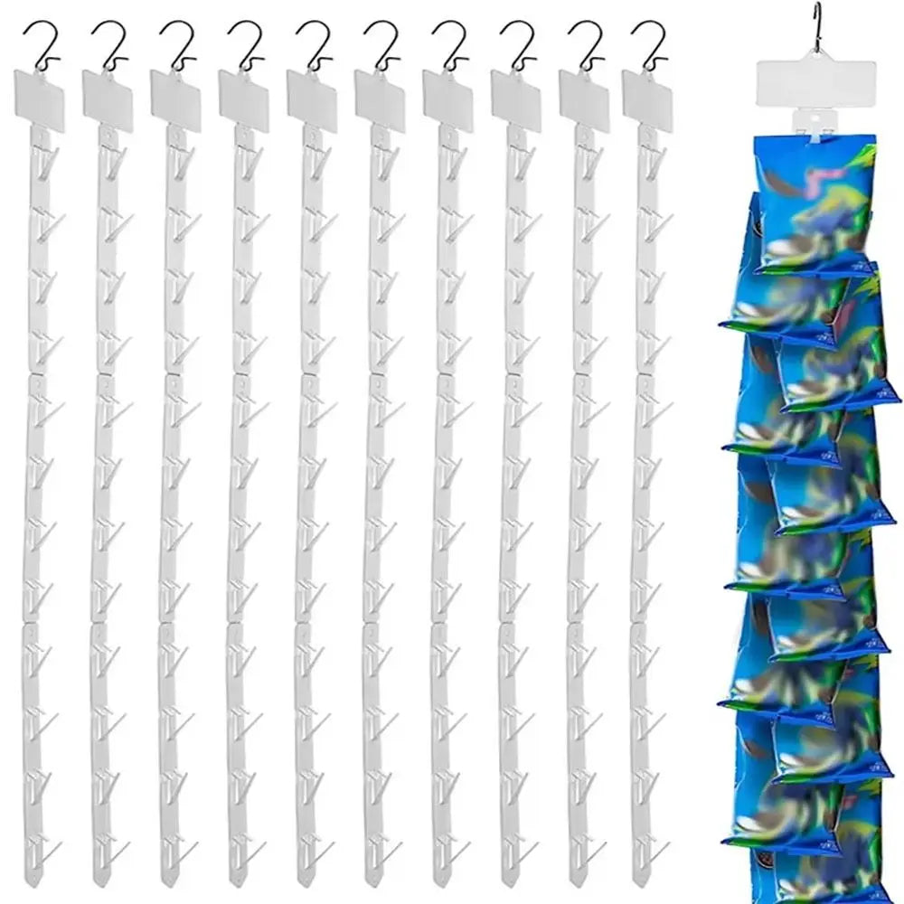 4-Pack Clip Strips with 12 Hooks & Label Header | Retail Display