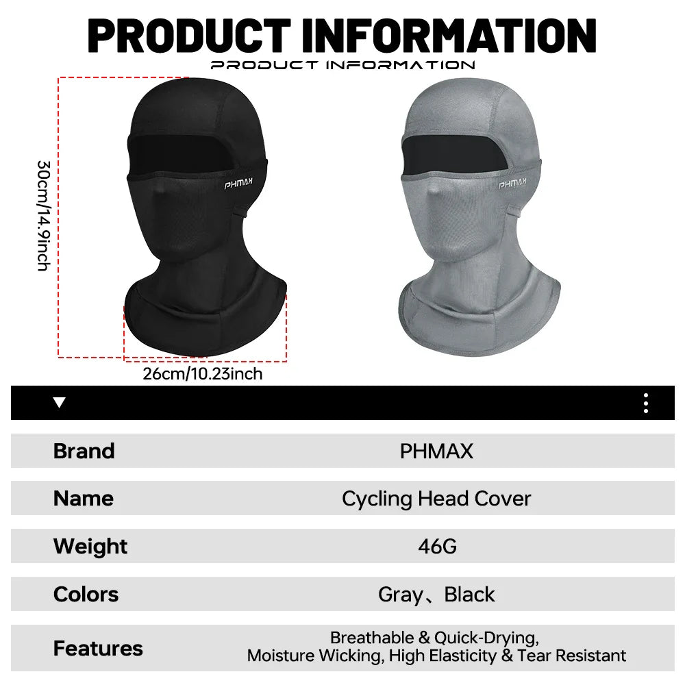PHMAX Summer Balaclava – UV Cycling Face Mask | Breathable