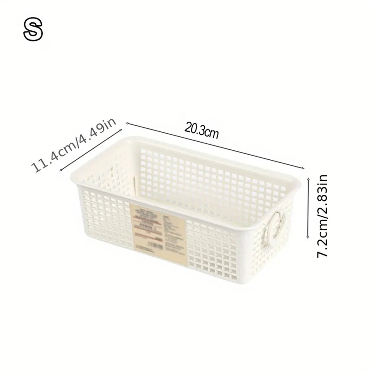 1 Piece Desktop Dual-Ear Storage Basket Snack Organizer with Hollow Rectangular Basket Plastic Storage Box Peaceful Pleasures Health and Wellness ALI-RR-K-1095401