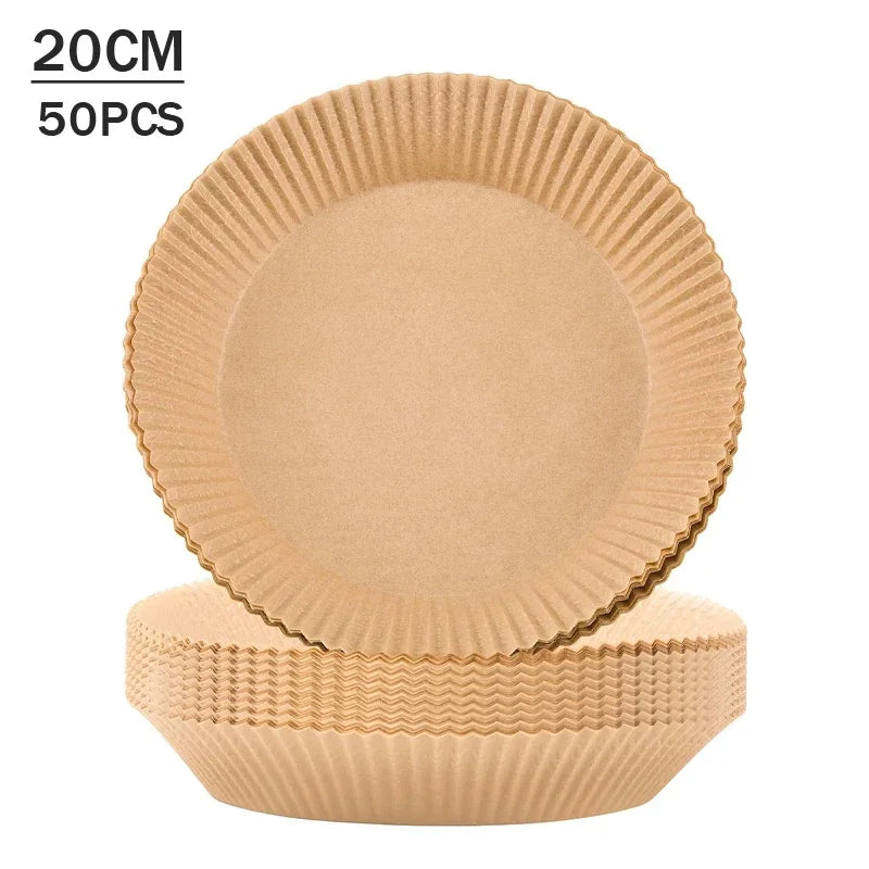 Air Fryer Parchment Paper Liners 50–200Pcs Non-Stick Disposable