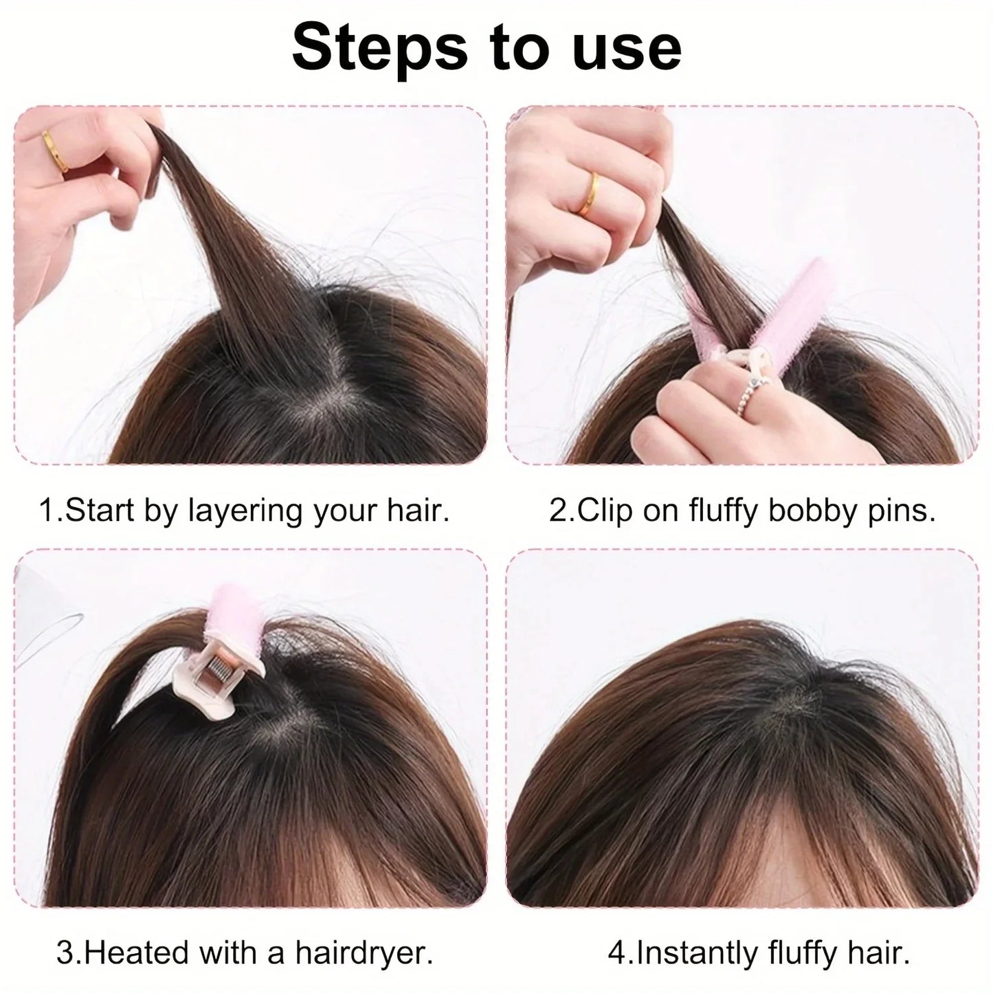 4-Pack Elegant Plump Hair Clips – Colorful Volumizing Root Clips Hair Clips Peaceful Pleasures Health and Wellness