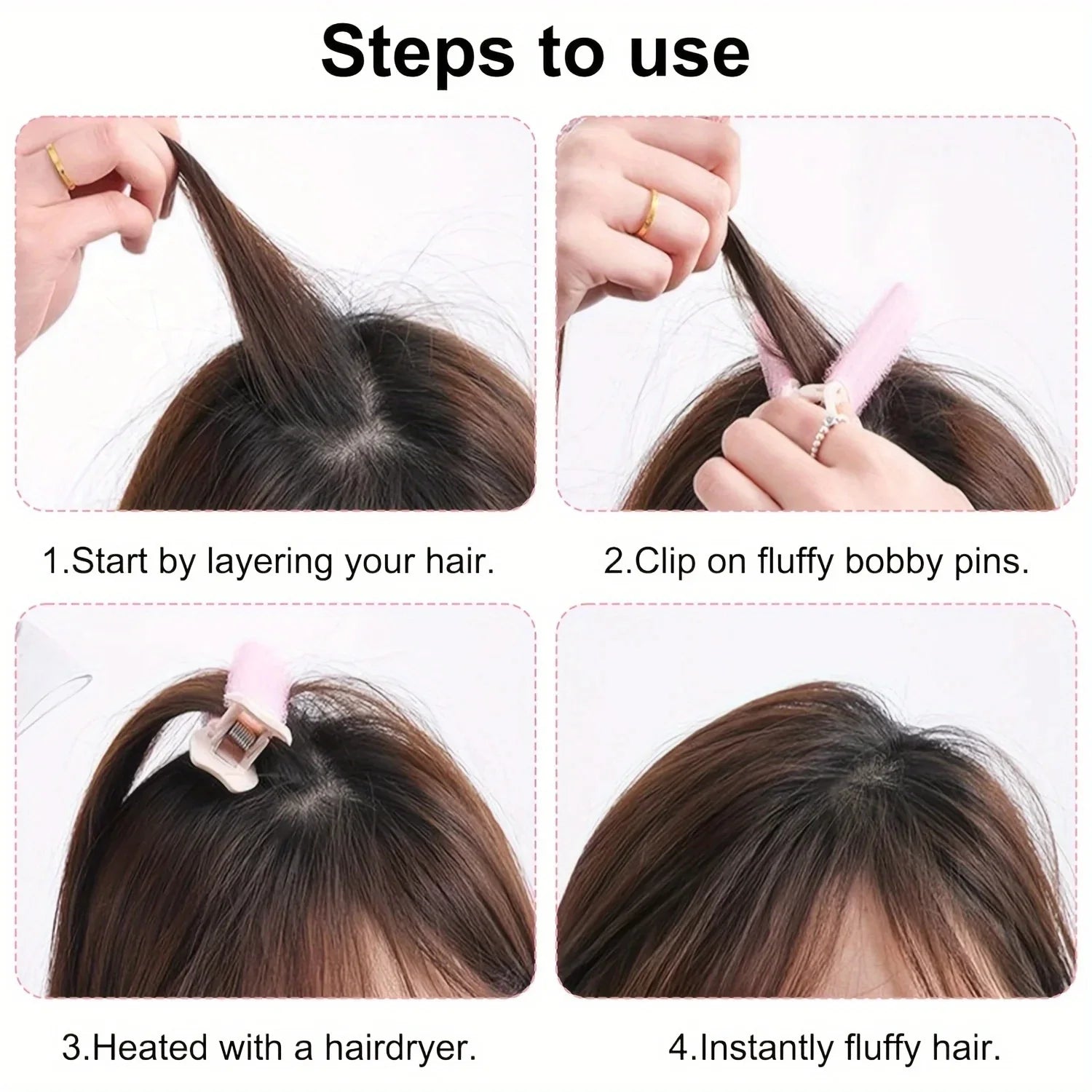 4-Pack Elegant Plump Hair Clips – Colorful Volumizing Root Clips Hair Clips Peaceful Pleasures Health and Wellness