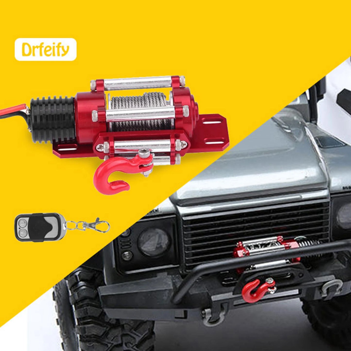 1 10 Scale RC Model Vehicle Crawler Car Accessory Metal Winch Remote