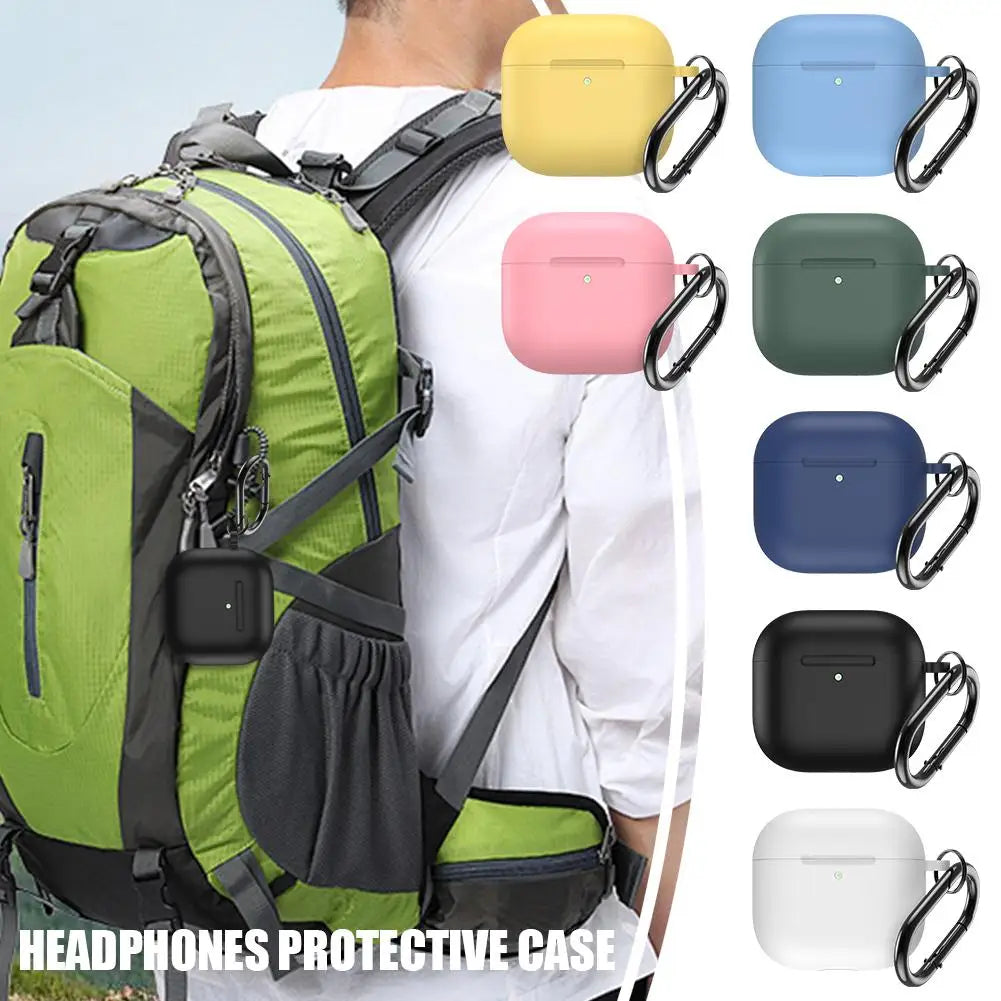 Silicone Case for AirPods 4 – Soft Protective Cover + Clip