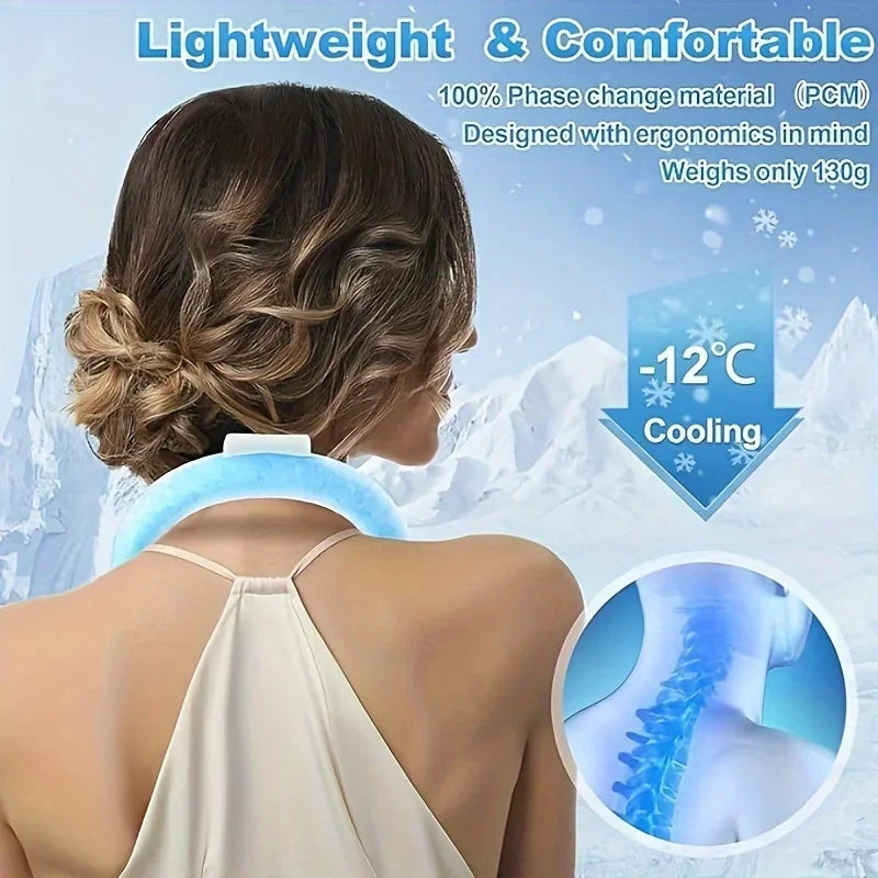 Wearable Neck Cooler Reusable Cooling Tube for Summer Freeze Activated Neck Sleeve Hot Weather Relief for Outdoor Work/Travel Peaceful Pleasures Health and Wellness