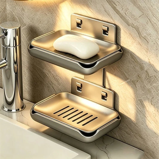 Bathroom Corner Shelf Self-Adhesive No-Drill Aluminum Rack Bathroom Corner Shelf Peaceful Pleasures Health and Wellness