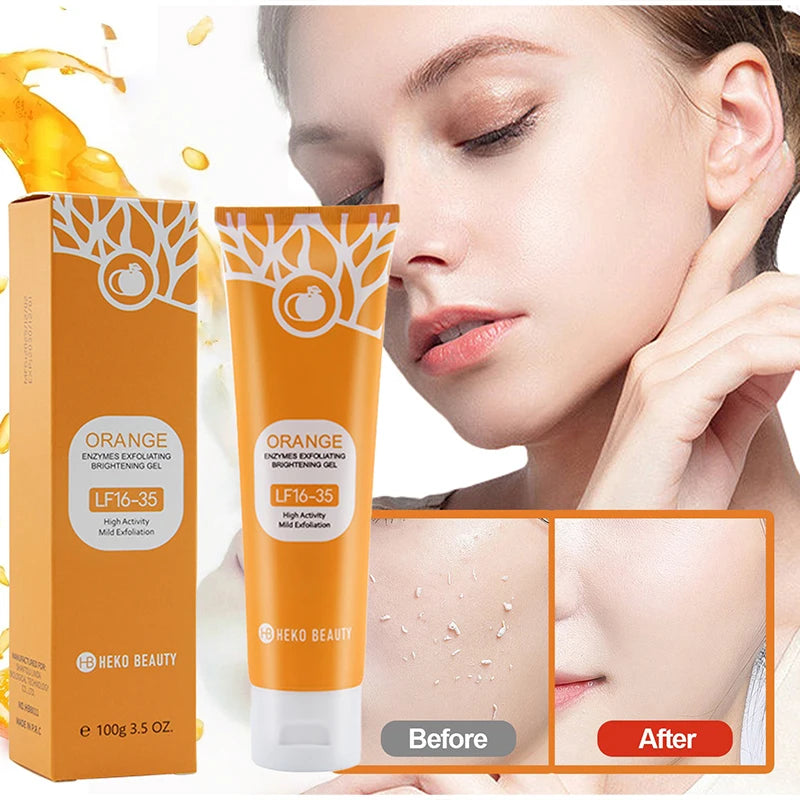 Orange Exfoliating Gel With Vitamin C Gentle Deep Cleaning Longlasting Moisturizing Smooth Skin Unisex Exfoliating Gel 1/2/3pcs Peaceful Pleasures Health and Wellness