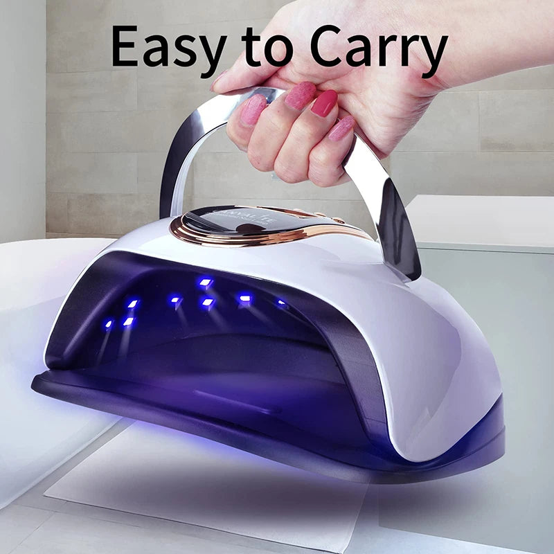 Gel UV LED Nail Lamp Nail Dryer 168W Gel Polish UV LED Light With Portable Handle Dryer Uv Led Nail Lamp Peaceful Pleasures Health and Wellness