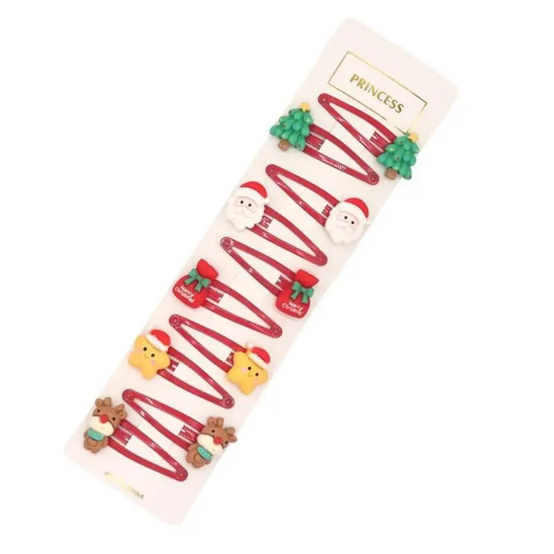 Christmas Hair Clips for Girls – Holiday Barrette Set 8–10pc