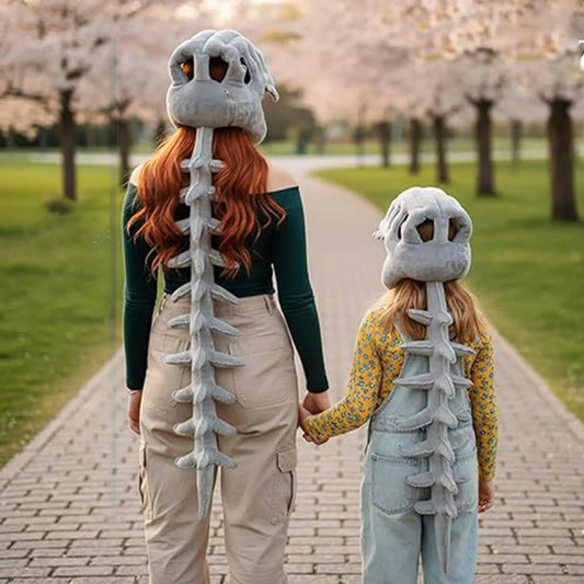 Funny Dinosaur Skeleton Headpiece Wearable Plush Costume Hat Soft Dino Skull Toy For Adults Kids Boys Girls Home Halloween Party Peaceful Pleasures Health and Wellness
