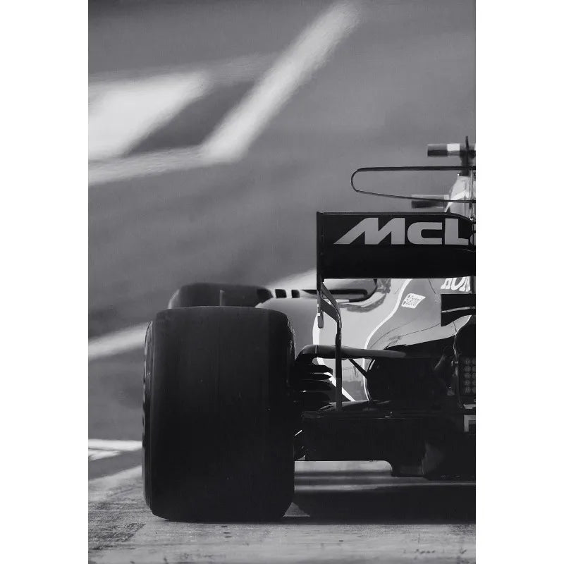 Black and White Famous Racing Sports Car Racer Photography Poster Printed Canvas Painting Wall Art Pictures Home Decor Gift Peaceful Pleasures Health and Wellness 8 30x40cm Unframed