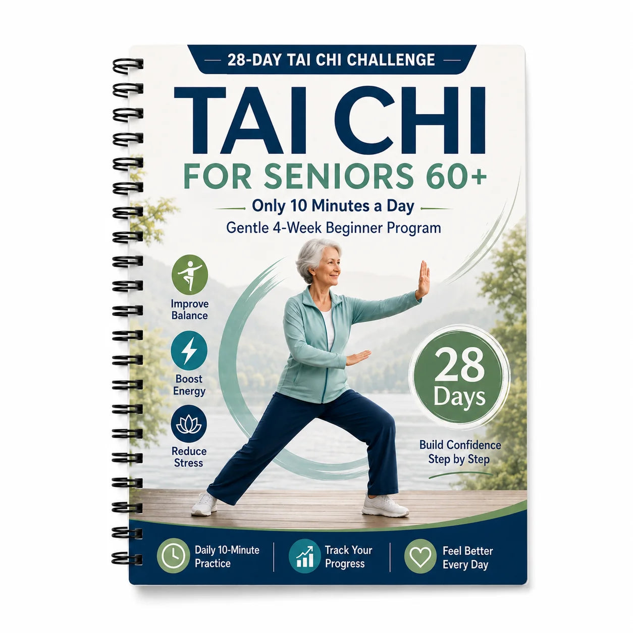 28-Day Tai Chi Seniors 60+ Gentle 10-Minute Daily Beginner Program