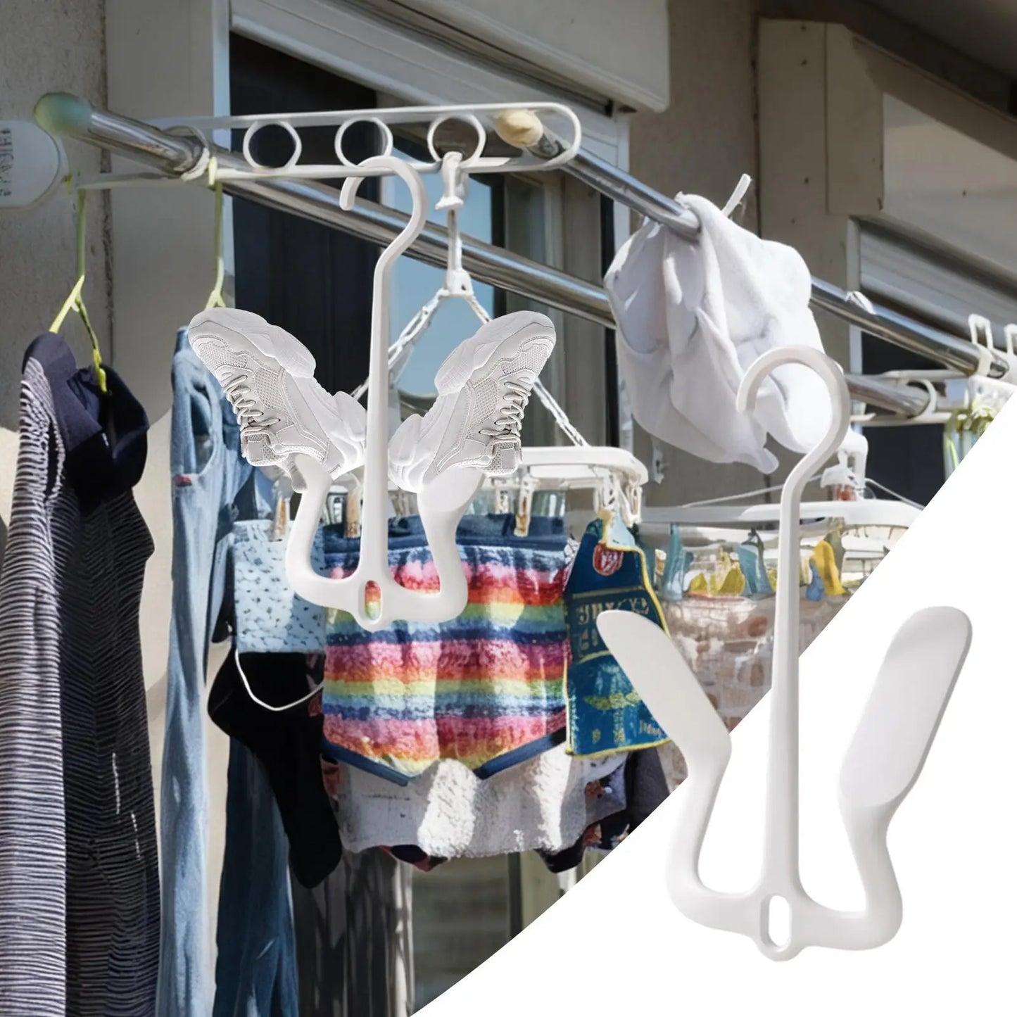 Double Hook Slipper Hanger & Sandal Drying Rack | Home & Travel
