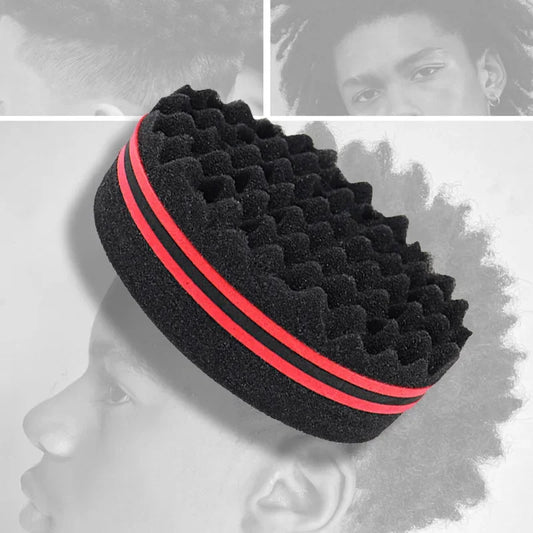 New Double-sided Magic Twisted Hairbrush Sponge for Afro Coil Wavy Hair Twisted Braid Fear Twist Lock Braid Curling Brush Tool Peaceful Pleasures Health and Wellness RandomColor-1pcs