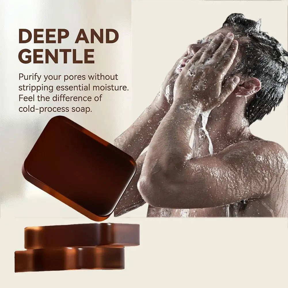 Men's Sandalwood Handmade Soap, three-in-one, Cleansing Soap cleanses face, hair, bathes the whole body, moisturizes1/3/6PCS Peaceful Pleasures Health and Wellness