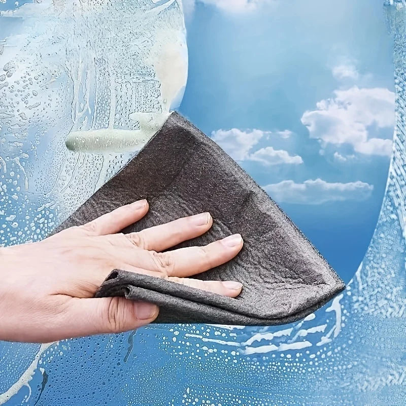 5Piece Magic Cleaning Cloth，Window Cleaning No Trace Left，Waterless Printing Wipe Glass Wiper Mirror Artifact 7.87Inch/9.84Inch Peaceful Pleasures Health and Wellness