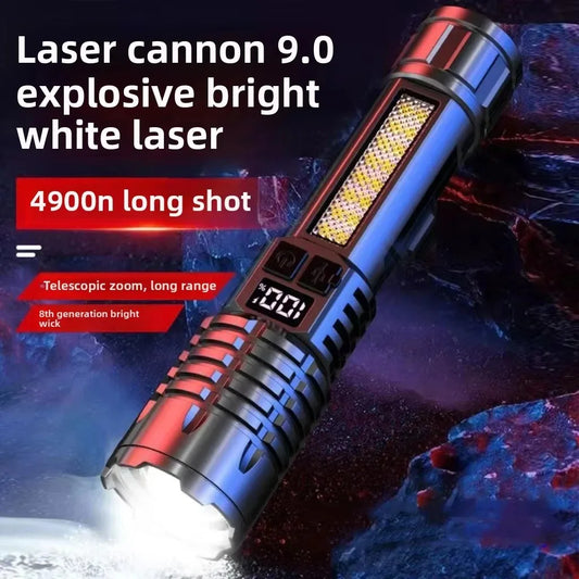 Night Version Portable High Power LED Flashlight TYPE-C Rechargeable COB Flashlight With Side Light Torch Outdoor Camping Hiking Peaceful Pleasures Health and Wellness