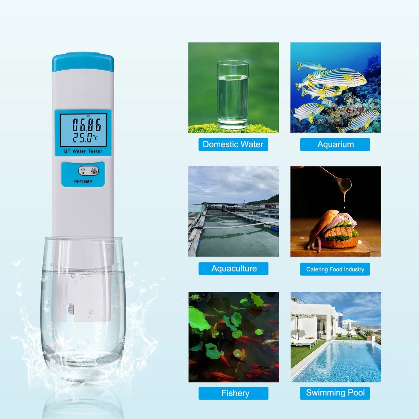 1 Ph TEMP Meter Tester Accuracy Water 0-14 Measurement Range
