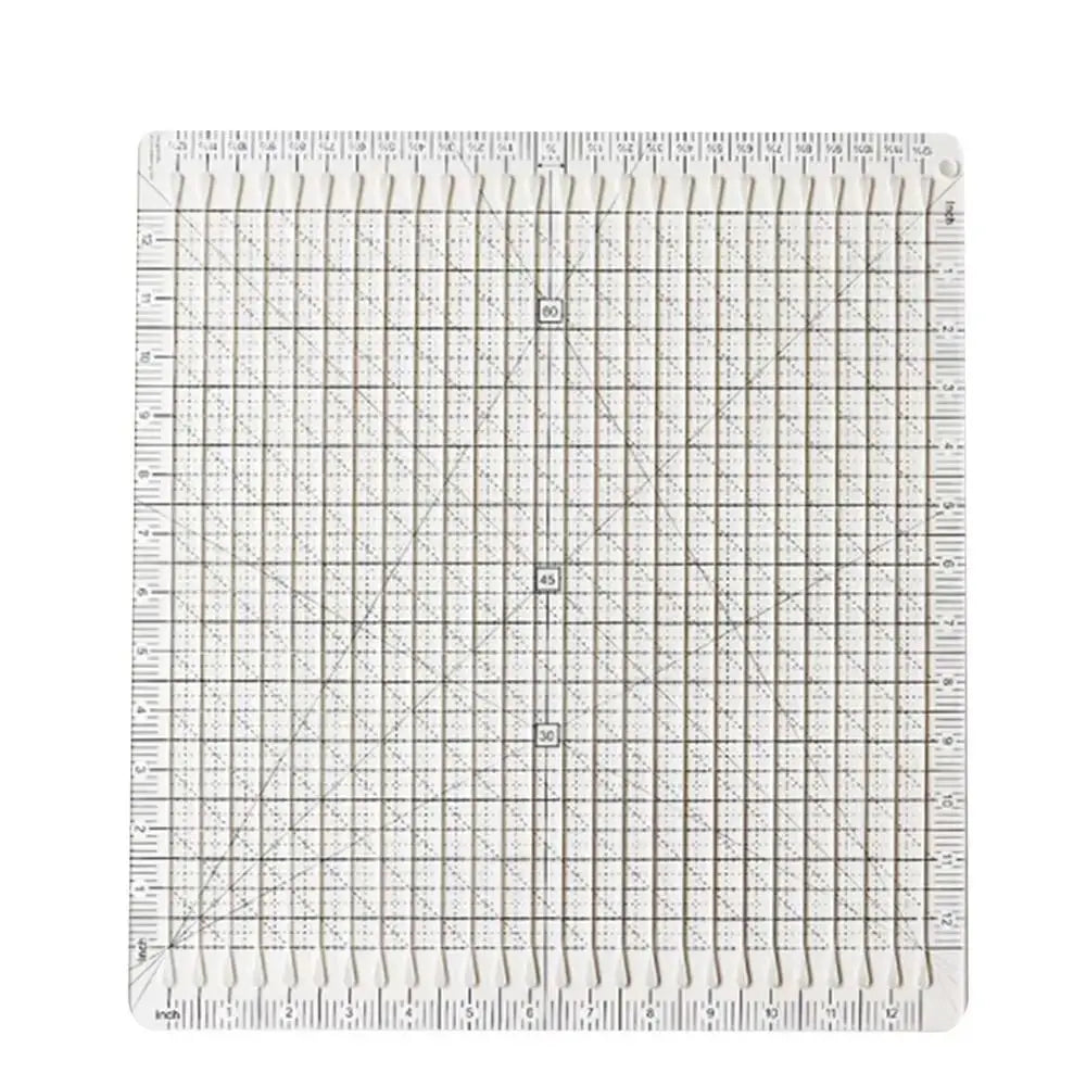 5-in-1 Clear Acrylic Quilting Ruler | Slotted Fabric Template