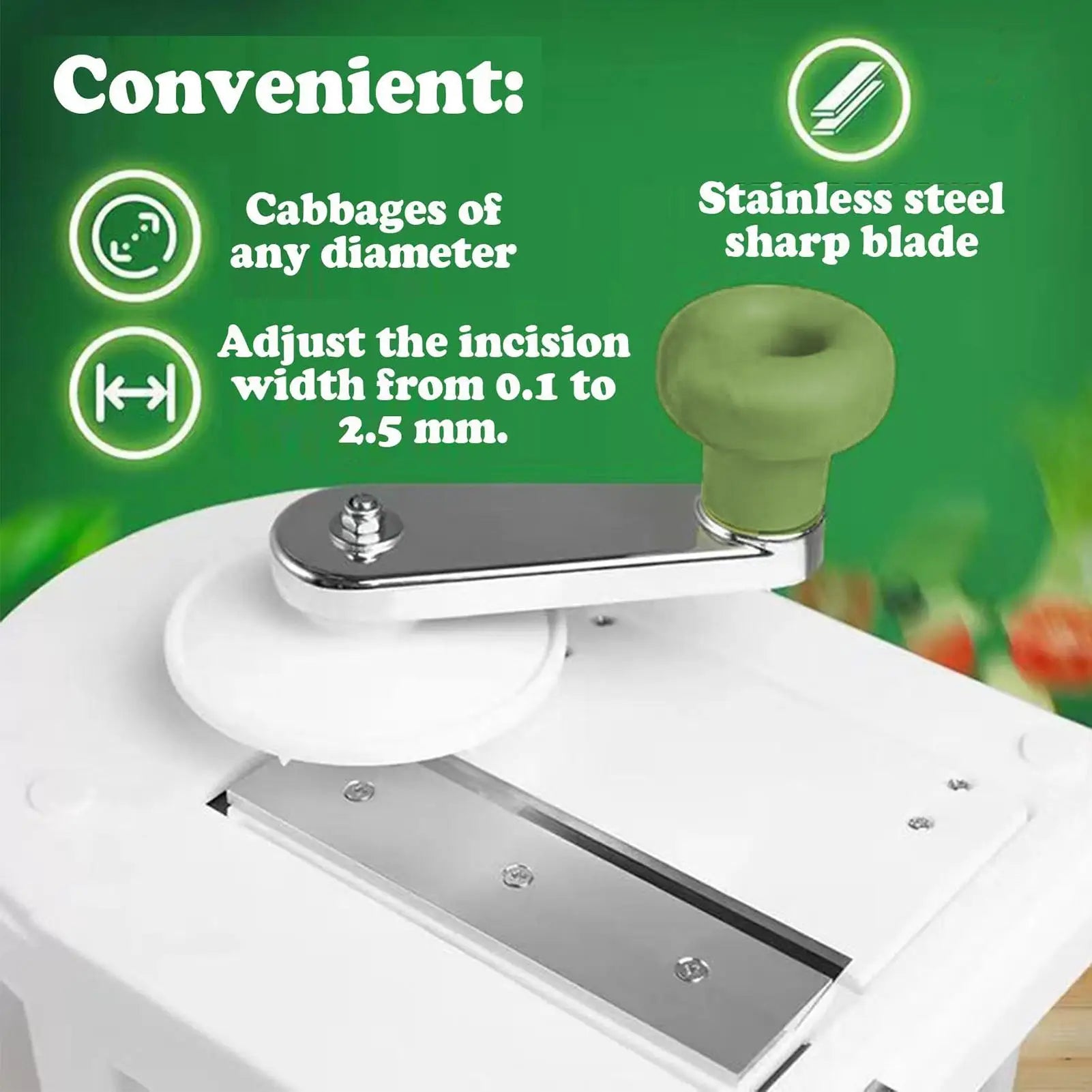 Manual Cabbage Shredder & Slicer for Sauerkraut & Coleslaw Vegetable Shredder Slicer Peaceful Pleasures Health and Wellness