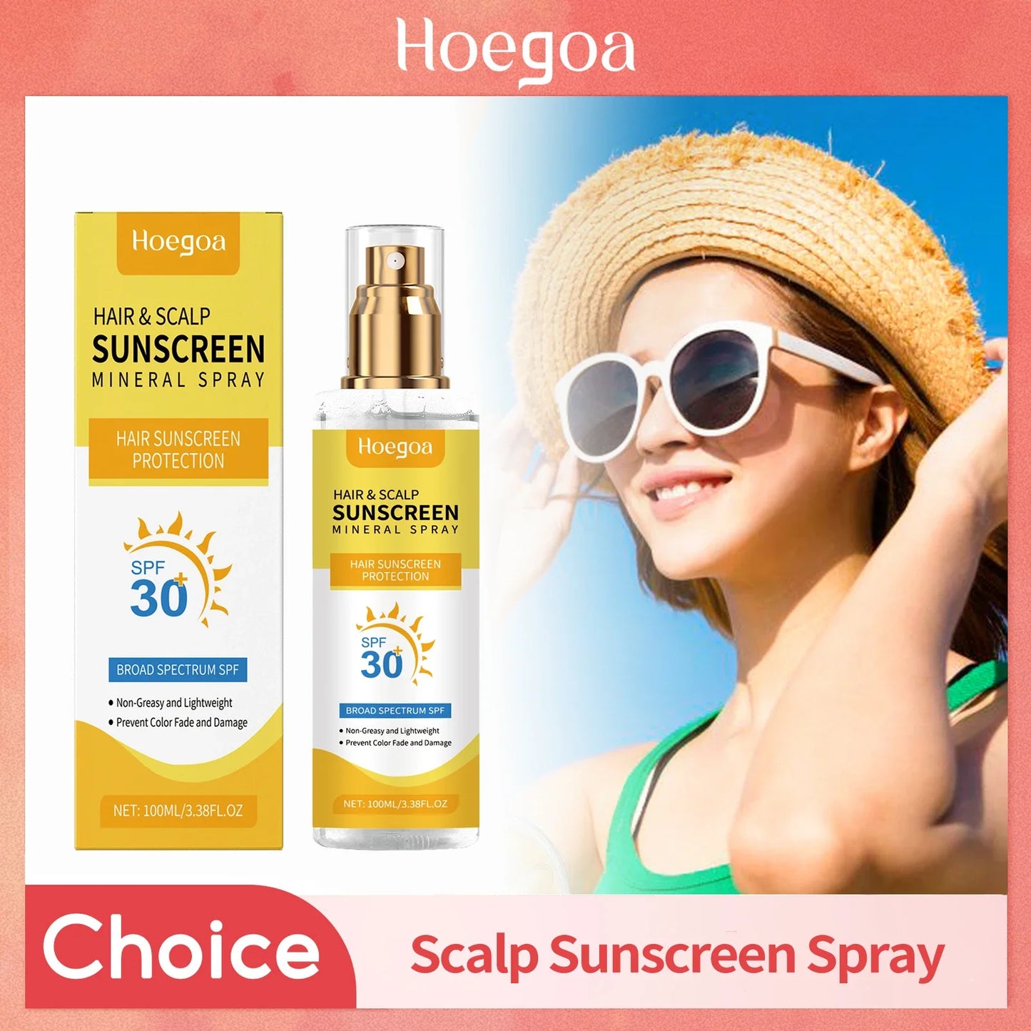 HOEGOA Hair & Scalp UV Protection Spray | Color-Safe 100ml