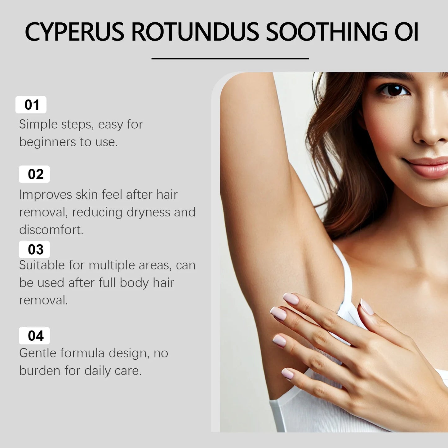 OceAura Hair Removal Oil – Cyperus Rotundus Soothing 60ml