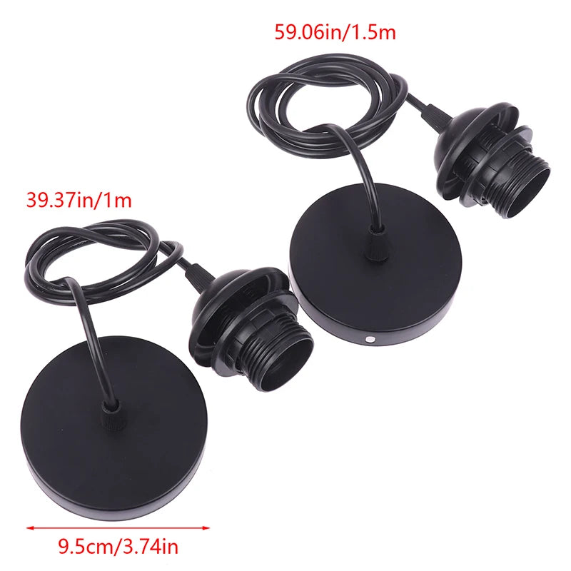 Home Retro E27 Hanging Lamp Holder With 1m/1.5m Hanging Wire Ceiling Lamp Holder Socket Lamp Base For Hanging Pendant Lights Peaceful Pleasures Health and Wellness