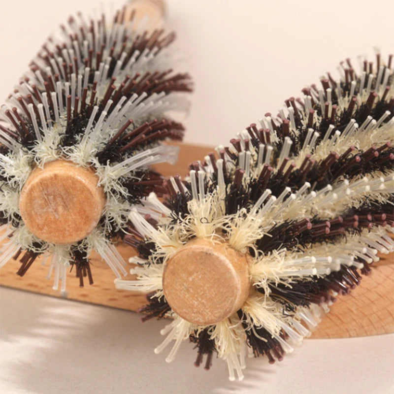 Natural Boar Bristle Roller Hair Brush for Women Hair Brushes Peaceful Pleasures Health and Wellness