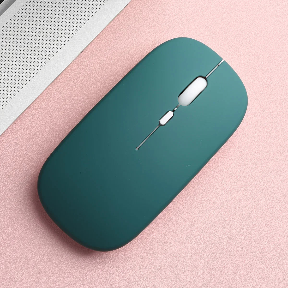Wireless Bluetooth-compatible Mouse Portable Ergonomic Computer Mice For Laptop iPad Tablet PC Mobile Phone Office Gaming Mouse Peaceful Pleasures Health and Wellness Matte-Deep Green