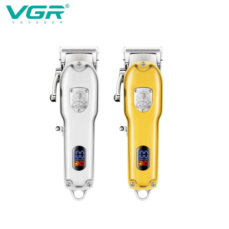 VGR metal hair trimmer electric hair clipper USB intelligent digital hair clipper hair salon home electric push shear V-652 Peaceful Pleasures Health and Wellness