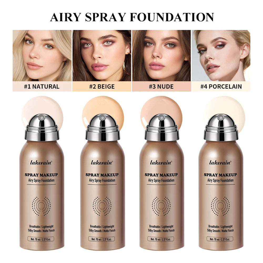 Foundation Spray Waterproof Magic AirbrushSilky Mist Lightweight Long Lasting Oil Control Higt Cover Matte Makeup Base Cosmetics Peaceful Pleasures Health and Wellness